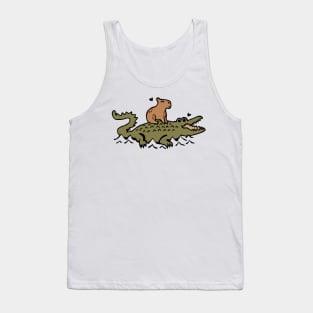 Capybara and Crocodile Love Tank Top